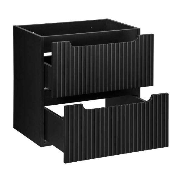 Zestaw Szafka łazienkowa 60 cm z szufladami i blatem czarny mat Nova Black SET-NOB B BLACK 60CM S, Comad